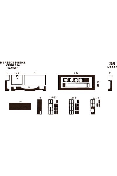Marscockpitdesign Mercedes Vario 814 Κονσόλα-Θαμνάκι 1996 35 Τεμάχια
