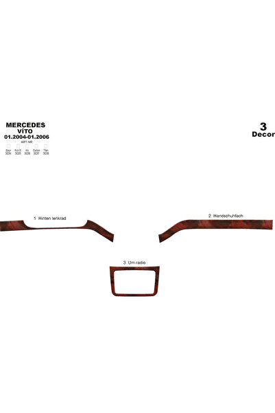 Marscockpitdesign مرسيدس فيتو كونسول-توربيدو 2004-2006 3 قطع