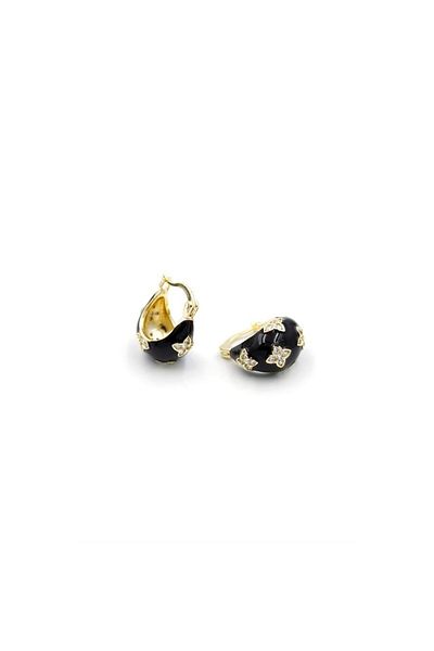 SepetBudur Enameled Bag Earrings - Black