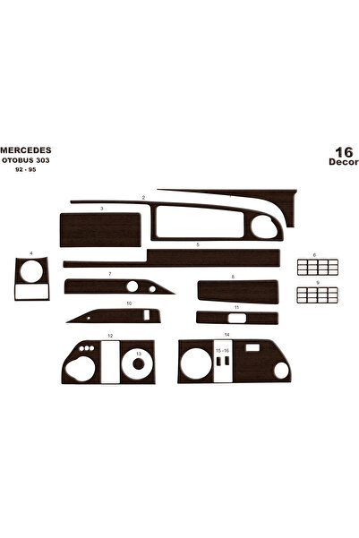 Marscockpitdesign مرسيدس 303 كونسول-توربيد 1992-1995 16 قطعة