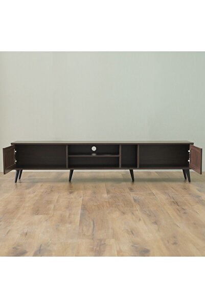 Danube Home Alfa TV Unit - Up to 80 Inches - Walnut L200xW40xH44.5cm