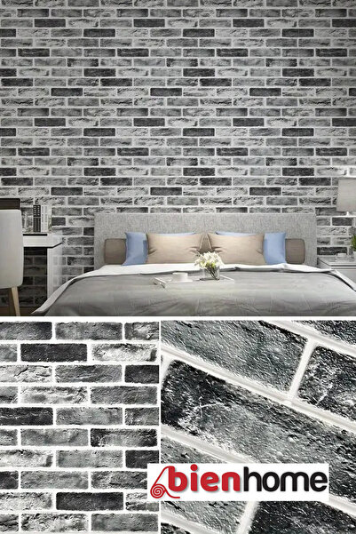Bien Home Kendinden Yapışkanlı Duvar Paneli Gri Emboss Dekoratif Duvar Kağıdı Kaplama Köpük 70x70 Cm 0,50m²