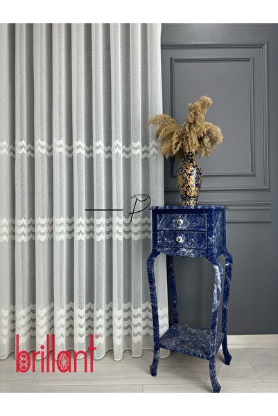 rendecioğlutekstil Tül Perde Brillant Marka Dantel Raphael Enine Hizalı Ay Model