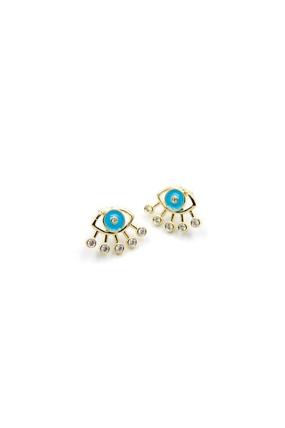 SepetBudur Enameled Eye Earrings - Turquoise