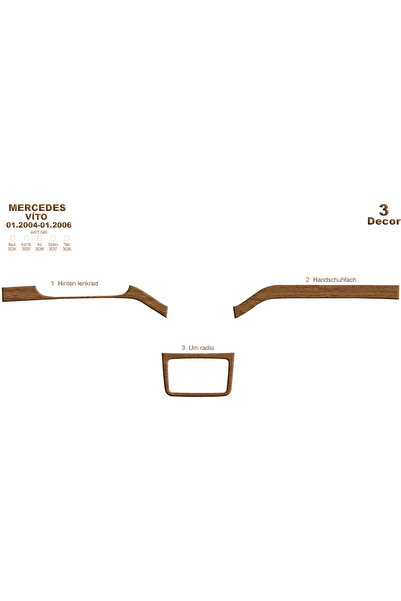 Marscockpitdesign مرسيدس فيتو كونسول-توربيدو 2004-2006 3 قطع