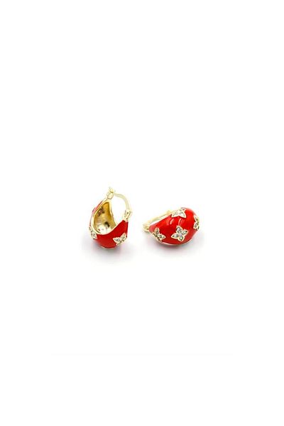 SepetBudur Enameled Bag Earrings - Red