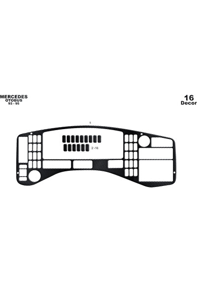 Marscockpitdesign مرسيدس 403 كونسول-توربيد 1997-2000 16 قطعة