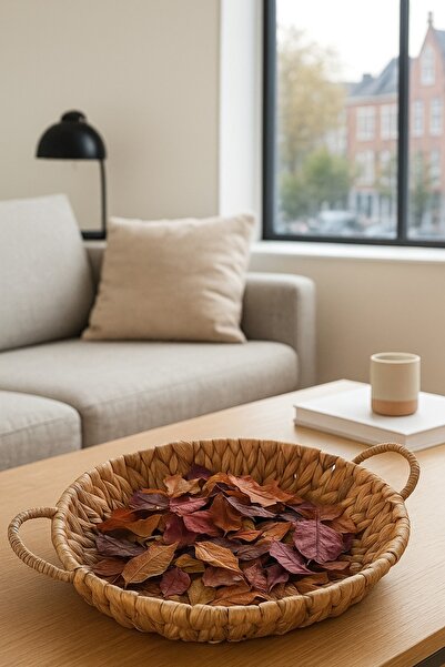 WAHSHE سلة قش بيضاوية متعددة الأغراض