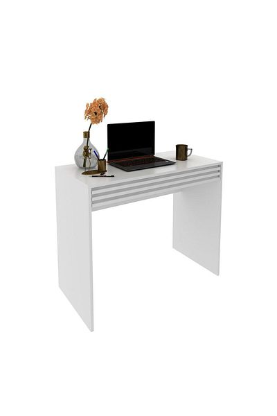 Danube Home Easton Study desk with 1 Drawer - White L90xW45xH74.5cm