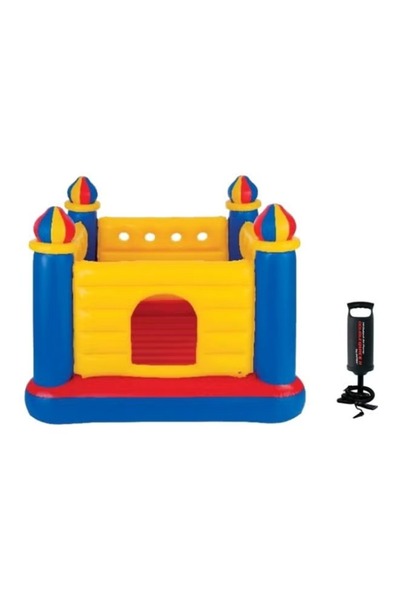 Intex Jump-O-Lene Castle Inflatable Bouncer With Air Pump
