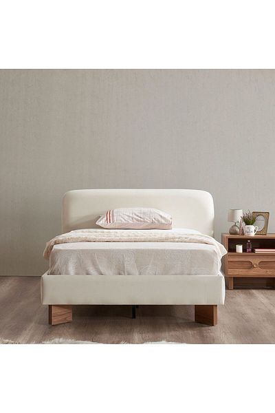 Danube Home Ren 120x200 Single Fabric Bed - Beige L144xW220xH90cm