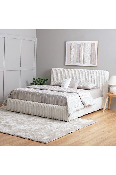 Danube Home Fritz 180x200 King Bed - Cream L229xW206xH117cm