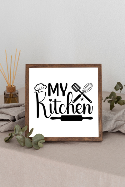 Dekorsiahome Квадратна картина с дървена рамка TK0805