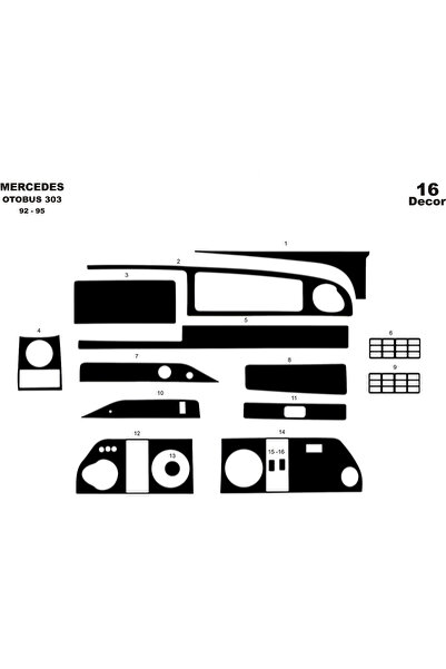 Marscockpitdesign مرسيدس 303 كونسول-توربيد 1992-1995 16 قطعة