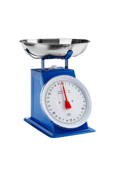 Lawazim Mechanical Kitchen Scale - 30kg Blue, Heavy-Duty Dial Scale with Removable Tray for Cooking