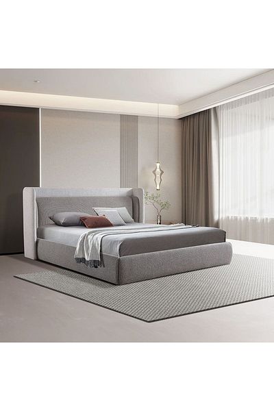Danube Home Ultima 180x200 Upholstered King Bed - Grey L225xW211xH105.5cm