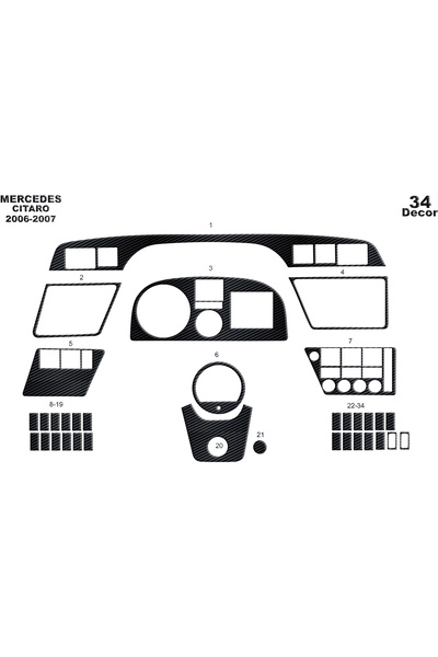 Marscockpitdesign مرسيدس سيتارو كونسول-توربيدو 2006-2007 34 قطعة