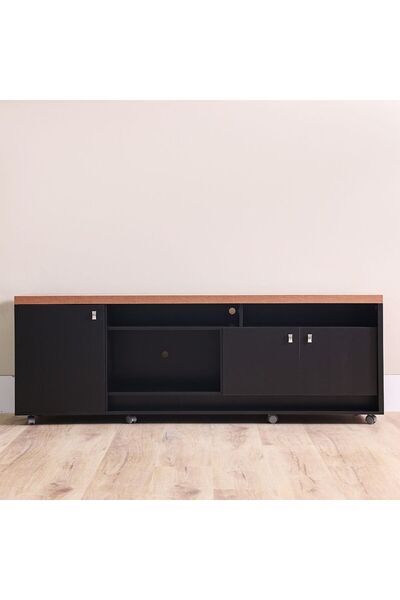Danube Home Phenom TV Unit up to 75 Inches - Black/Almond L184xW41xH65cm