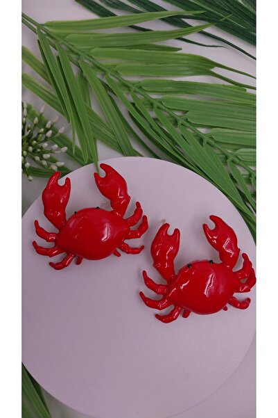Yaseminli Butik Big Red Crab Earrings