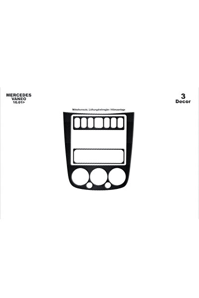 Marscockpitdesign مرسيدس فانيو وحدة التحكم-توبيردو 2001-2006 3 قطع