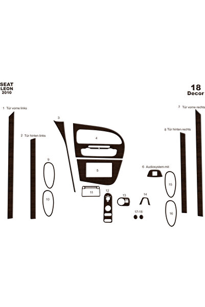 Marscockpitdesign مرسيدس ترافيجو كونسول-توربيدو 2005-2010 20 قطعة