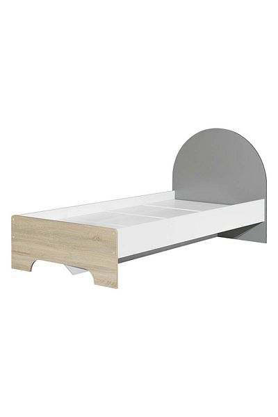 Danube Home Lunar 90x200 Kids Bed - White/Sonoma Oak/Grey L205xW98xH100cm