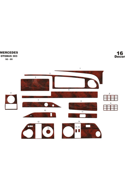 Marscockpitdesign مرسيدس 303 كونسول-توربيد 1992-1995 16 قطعة