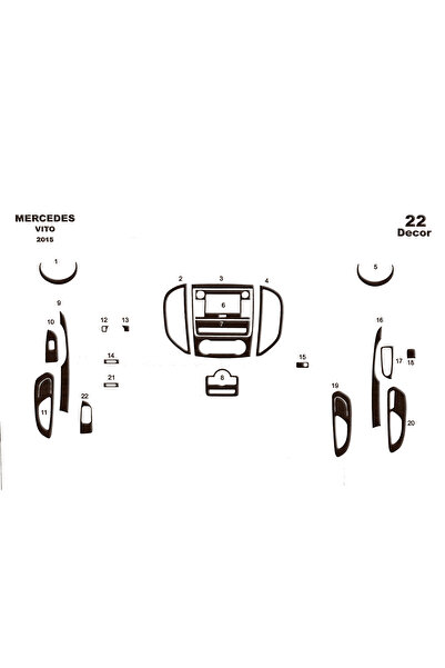 Marscockpitdesign مرسيدس فيتو بيانو أسود 2015 22 قطعة