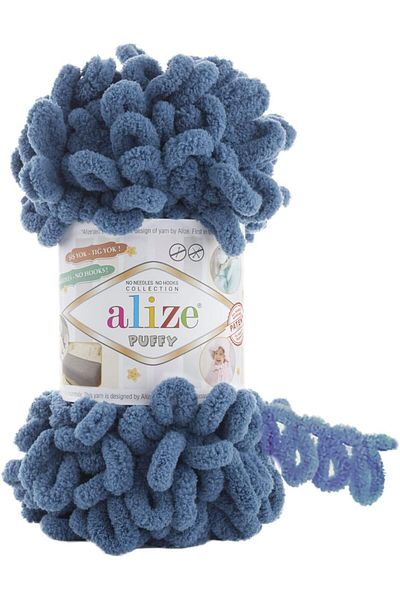 Alize Puffy Hand Knitting Yarn 1PC (Color Indigo Blue No. 637)