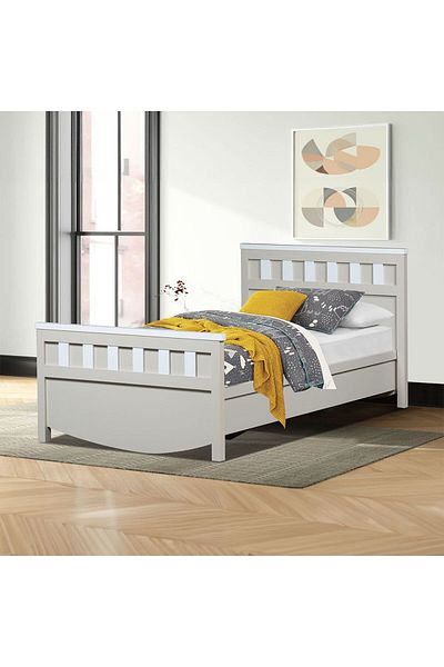 Danube Home Hazel 90x200 Bed - Light Beige/White L204xW108xH92cm