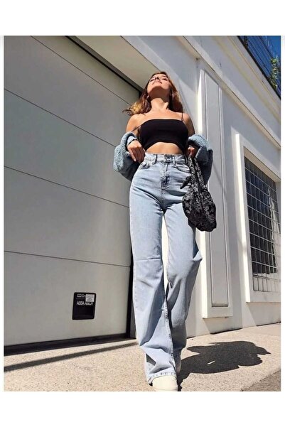 Lixera Παντελόνι Palazzo Jean με φαρδύ πόδι από λύκρα με εξαιρετικά ψηλή μέση...