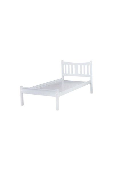 Danube Home Derby Solo 90x200 Solid Wood Single Bed - White L210xW95xH98cm