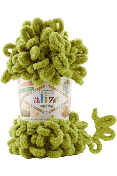 Alize خيط حياكة يدوي منتفخ، قطعة واحدة (لون أخضر فستقي رقم 11)