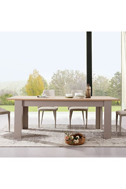 Danube Home Cardano 1 + 8 Seater Dining Set - Natural/Champagne