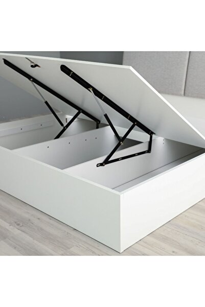 Danube Home Palomeze 150 X 200 Queen Bed W/With Hydraulic& Headboard Storage-White/Black L220.5xW159.2xH110.5cm
