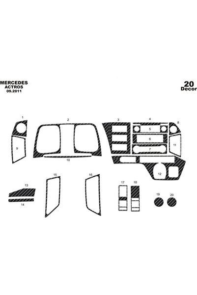 Marscockpitdesign مرسيدس أكتروس كونسول-توربيدو 2011 20 قطعة