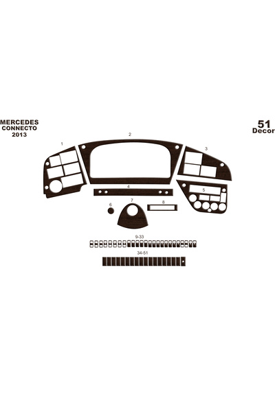 Marscockpitdesign مرسيدس كونكتو كونسول-توربيدو 2013 51 قطعة