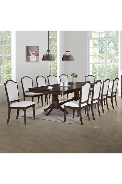 Danube Home Mildura 1+10 Seater Dining Set - Brown/Beige L270xW120xH77cm