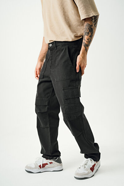 Denim Republic Black Baggy Cargo Pants