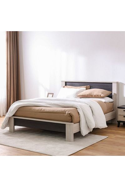 Danube Home Kirwin 180x200 King Bed - Grey Oak/Black L209xW194.4xH103cm