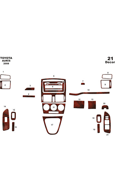 Marscockpitdesign تويوتا اوريس كونسول-توربيدو 2008 21 قطعة