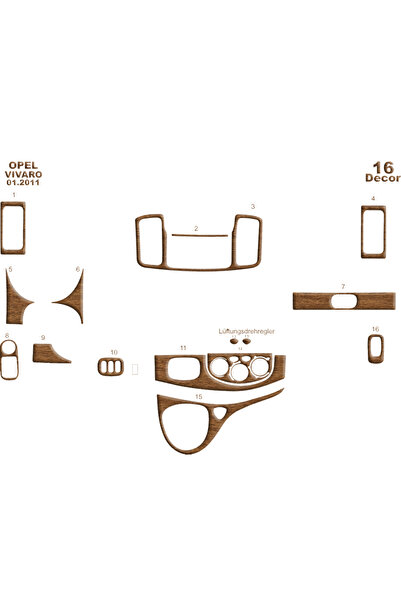Marscockpitdesign رينو ترافيك فيفارو كونسول-توربيدو 201 16 قطعة