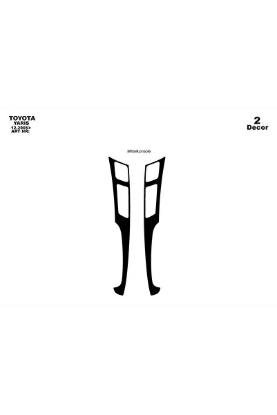 Marscockpitdesign تويوتا يارس وحدة التحكم-تغطية التوربو 2005-2009 2 قطعة