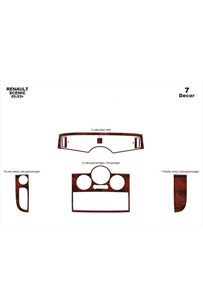 Marscockpitdesign رينو ميجان سينيك كونسول-توربيدو 2003-2010 7 قطع