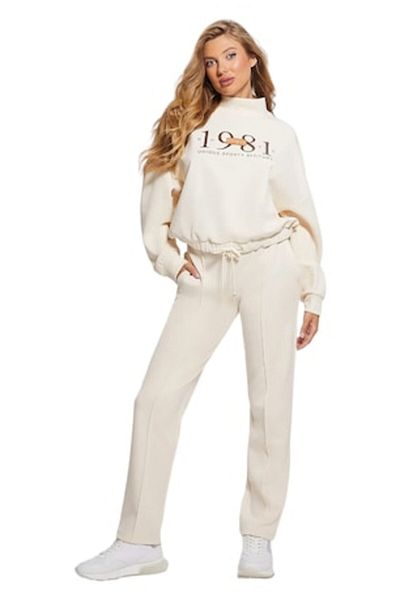Guess Women's tracksuit with front print, Guess, cream, S