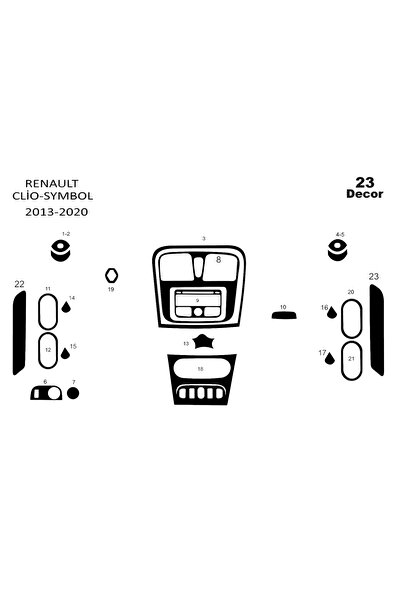 Marscockpitdesign رينو كليو سيمبول بيانو أسود مطلي 2012 23arça