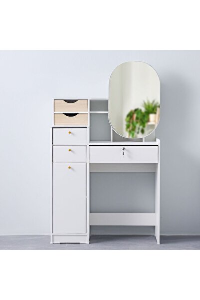 Danube Home Barbados Dresser with Sliding Mirror White/Oak With 2-Year