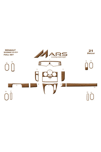 Marscockpitdesign رينو لاجونا وحدة التحكم-توردتو 2005-2009 5 قطع