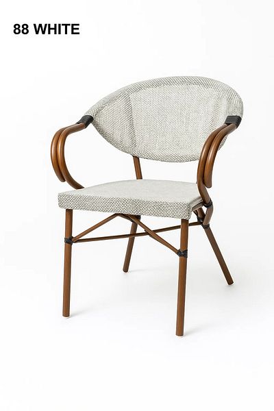 MARIA HOMES WHITE Curved Back Kitchen Chair