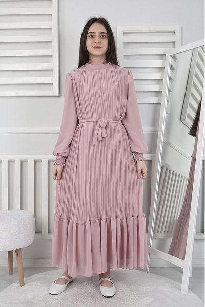 Trendy Mall Gez Boy Pi̇sel Chifon Dress